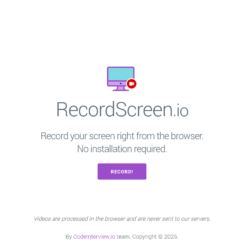 RecordScreen.io, grabar la pantalla sin instalar nada. RecordScreen.io, grabar la pantalla sin instalar nada.